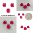 Pinkish Red Ruby Gemstone Cabochon: Natural Glass Filled Ruby Sugar Loaf Shape 3pcs Set For Jewelry