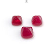 Pinkish Red Ruby Gemstone Cabochon: Natural Glass Filled Ruby Sugar Loaf Shape 3pcs Set For Jewelry