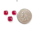 Pinkish Red Ruby Gemstone Cabochon: Natural Glass Filled Ruby Sugar Loaf Shape 3pcs Set For Jewelry