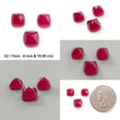 Pinkish Red Ruby Gemstone Cabochon: Natural Glass Filled Ruby Sugar Loaf Shape 3pcs Set For Jewelry