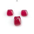 Pinkish Red Ruby Gemstone Cabochon: Natural Glass Filled Ruby Sugar Loaf Shape 3pcs Set For Jewelry