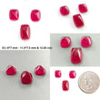 Pinkish Red Ruby Gemstone Cabochon: Natural Glass Filled Ruby Sugar Loaf Shape 3pcs Set For Jewelry