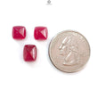 Pinkish Red Ruby Gemstone Cabochon: Natural Glass Filled Ruby Sugar Loaf Shape 3pcs Set For Jewelry