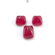 Pinkish Red Ruby Gemstone Cabochon: Natural Glass Filled Ruby Sugar Loaf Shape 3pcs Set For Jewelry