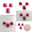 Pinkish Red Ruby Gemstone Cabochon: Natural Glass Filled Ruby Sugar Loaf Shape 3pcs Set For Jewelry