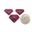 Ruby Gemstone Carving : 48.20cts Natural Untreated Unheated Red Ruby Hand Carved Uneven Shape 15*23mm -20*27mm 3pc Set For Jewelry