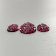 Ruby Gemstone Carving : 53.10cts Natural Untreated Unheated Red Ruby Hand Carved Pear Shape 23*16mm- 33*21mm 3pc Set For Jewelry
