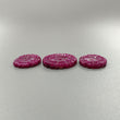 Ruby Gemstone Carving : 101.40cts Natural Untreated Unheated Red Ruby Hand Carved Oval Shape 29*21mm - 33*27mm 3pc Set For Jewelry