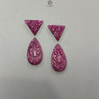 Ruby Trillion Pear Carving : 31.70cts Natural Untreated Unheated Red Ruby Hand Carved Shape 13*14mm 4pcs Set