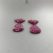 Ruby Trillion Pear Carving : 31.70cts Natural Untreated Unheated Red Ruby Hand Carved Shape 13*14mm 4pcs Set