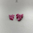 Ruby Bird Carving : 21.90cts Natural Untreated Unheated Red Ruby Hand Carved 23*12mm - 31*16mm 2pcs