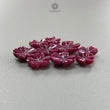 Ruby Flower Carving : Natural Untreated Unheated Ruby Hand Carved Flower Shape 9pcs Lot