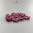 Ruby Flower Carving : Natural Untreated Unheated Ruby Hand Carved Flower Shape 9pcs Lot