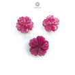 Ruby Flower Carving : Natural Untreated Unheated Ruby Hand Carved Flower Shape Lots