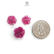 Ruby Flower Carving : Natural Untreated Unheated Ruby Hand Carved Flower Shape Lots