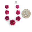 Ruby Flower Carving : Natural Untreated Unheated Ruby Hand Carved Flower Shape Lots