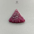 Ruby Gemstone Carving : 20.00cts Natural Untreated Unheated Red Ruby Hand Carved Triangle Shape 32.5*19.5mm 1pc