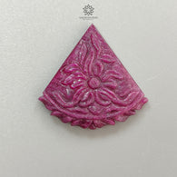 Ruby Gemstone Carving : 37.20cts Natural Untreated Unheated Red Ruby Hand Carved Triangle Shape 30*31mm 1pc