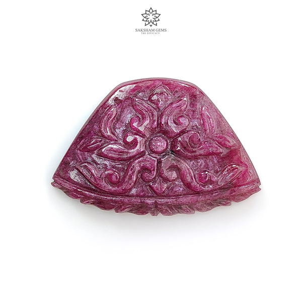 Ruby Gemstone Carving : 39.30cts Natural Untreated Unheated Red Ruby Hand Carved Uneven Shape 35*23mm 1pc