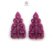 Ruby Gemstone Carving : 31.00cts Natural Untreated Unheated Red Ruby Hand Carved Pear Shape 29*17mm Pair