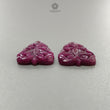 Ruby Gemstone Carving : 31.00cts Natural Untreated Unheated Red Ruby Hand Carved Pear Shape 29*17mm Pair