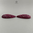 Purple Ruby Gemstone Carving : 31.80cts Natural Untreated Unheated Red Ruby Hand Carved Pear Shape 26*17.5mm Pair