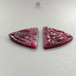 Ruby Gemstone Carving : 37.90cts Natural Untreated Unheated Red Ruby Hand Carved Uneven Shape 30*19.5mm Pair