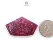 Ruby Gemstone Carving : 45.50cts Natural Untreated Unheated Red Ruby Hand Carved Uneven Shape 46*27mm 1pc