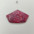 Ruby Gemstone Carving : 45.50cts Natural Untreated Unheated Red Ruby Hand Carved Uneven Shape 46*27mm 1pc