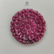 Ruby Gemstone Carving : 57.70cts Natural Untreated Unheated Red Ruby Hand Carved Round Shape 36mm 1pc