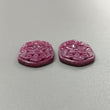 Ruby Gemstone Carving : 74.80cts Natural Untreated Unheated Red Ruby Hand Carved Hexagon Shape 33*22mm Pair For Jewelry