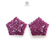 Ruby Gemstone Carving : 105.60cts Natural Untreated Unheated Red Ruby Hand Carved Fancy Shape 34*32mm Pair