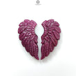 Ruby Gemstone Carving: 35.70cts Natural Untreated Unheated Red Ruby Angel Wings 31.5*15mm Pair For Jewelry