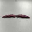 Ruby Gemstone Carving: 35.70cts Natural Untreated Unheated Red Ruby Angel Wings 31.5*15mm Pair For Jewelry