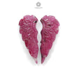 Ruby Gemstone Carving: Natural Untreated Unheated Red Ruby Hand Carved Angel Wings Pair For Jewelry