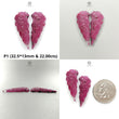 Ruby Gemstone Carving: Natural Untreated Unheated Red Ruby Hand Carved Angel Wings Pair For Jewelry