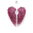 Ruby Gemstone Carving: Natural Untreated Unheated Red Ruby Hand Carved Angel Wings Pair For Jewelry