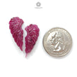 Ruby Gemstone Carving: Natural Untreated Unheated Red Ruby Hand Carved Angel Wings Pair For Jewelry