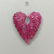 Ruby Gemstone Carving: Natural Untreated Unheated Red Ruby Hand Carved Angel Wings Pair For Jewelry