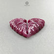 Ruby Gemstone Carving: Natural Untreated Unheated Red Ruby Hand Carved Angel Wings Pair For Jewelry