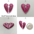 Ruby Gemstone Carving: Natural Untreated Unheated Red Ruby Hand Carved Angel Wings Pair For Jewelry