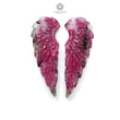 Ruby Gemstone Carving: Natural Untreated Unheated Red Ruby Hand Carved Angel Wings Pair For Jewelry