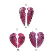 Ruby Gemstone Carving: Natural Untreated Unheated Red Ruby Hand Carved Angel Wings Pair For Jewelry