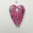 Ruby Gemstone Carving: Natural Untreated Unheated Red Ruby Hand Carved Angel Wings Pair For Jewelry