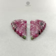 Ruby Gemstone Carving: Natural Untreated Unheated Red Ruby Hand Carved Angel Wings Pair For Jewelry