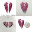 Ruby Gemstone Carving: Natural Untreated Unheated Red Ruby Hand Carved Angel Wings Pair For Jewelry