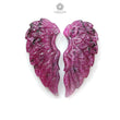 Ruby Gemstone Carving: Natural Untreated Unheated Red Ruby Hand Carved Angel Wings Pair For Jewelry