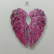 Ruby Gemstone Carving: Natural Untreated Unheated Red Ruby Hand Carved Angel Wings Pair For Jewelry