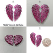 Ruby Gemstone Carving: Natural Untreated Unheated Red Ruby Hand Carved Angel Wings Pair For Jewelry