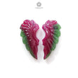 Ruby Gemstone Carving: Natural Untreated Unheated Red Ruby Hand Carved Angel Wings Butterfly Pair For Jewelry